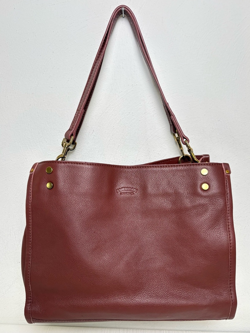 American Leather Co. Lenox Triple Entry Satchel Cordovan Smooth